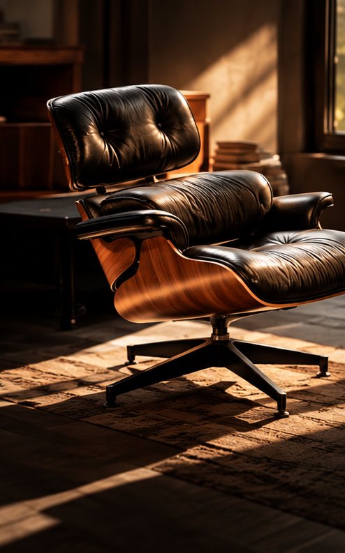 Leather lounge chair